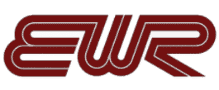 Stilisiertes rotes „EWR“-Logo mit miteinander verbundenen Buchstaben auf transparentem Hintergrund, geeignet für den industriellen und kommunalen Einsatz.