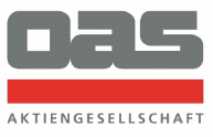 Das Logo der OAS Aktiengesellschaft mit grauem Text und einer fetten roten horizontalen Linie darunter spiegelt die starke Dynamik des Unternehmens in der Branche wider.