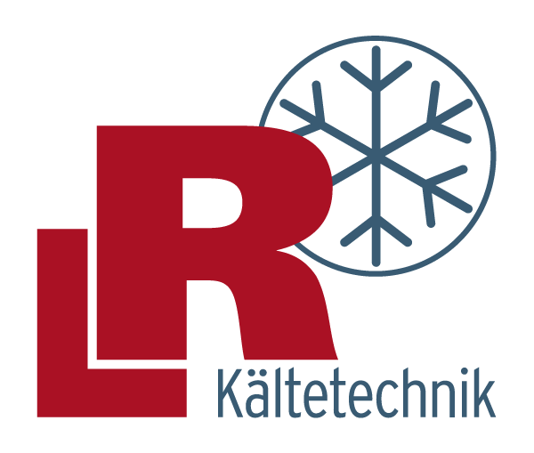 Rotes "LR"-Logo mit einer blauen Schneeflocke und dem Text "Kältetechnik" darunter.